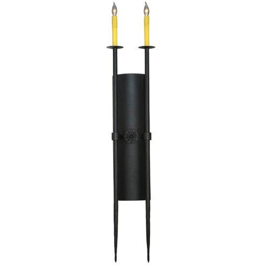 2nd Ave Lighting Warwick 46" High 2 Light Wall Sconce With Costello Black Hand Rubbed Iron Finish