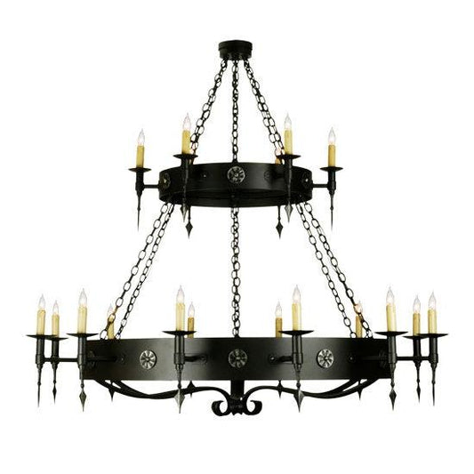 2nd Ave Lighting Warwick 64" 18 Light Two Tier Chandelier in Dark Roast Finish
