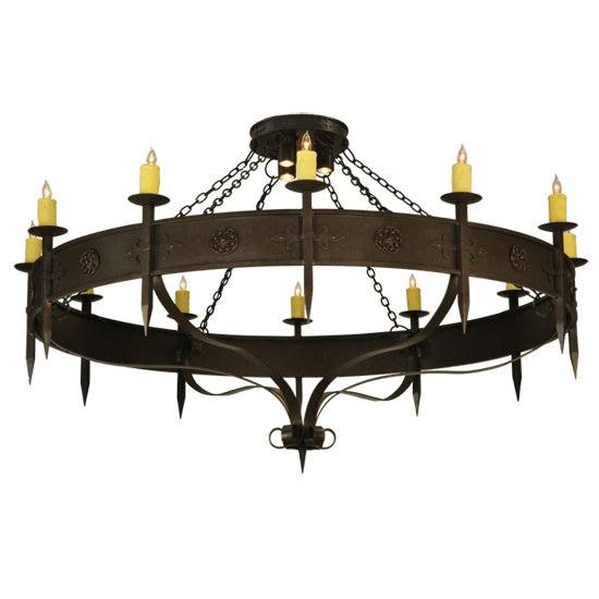 2nd Ave Lighting Warwick 72" 12 LT With Downlights Chandelier in Gilded Tobacco Finish