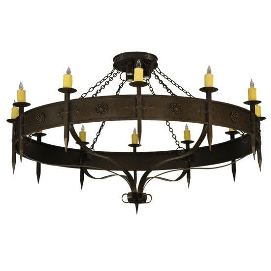 2nd Ave Lighting Warwick 72" 12 LT With Downlights Chandelier in Gilded Tobacco Finish