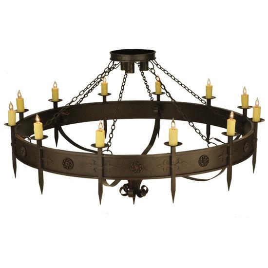 2nd Ave Lighting Warwick 72" 12 LT With Downlights Chandelier in Gilded Tobacco Finish