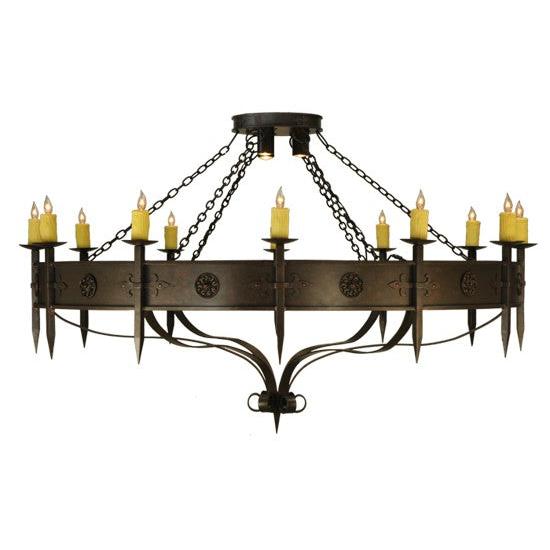 2nd Ave Lighting Warwick 72" 12 LT With Downlights Chandelier in Gilded Tobacco Finish