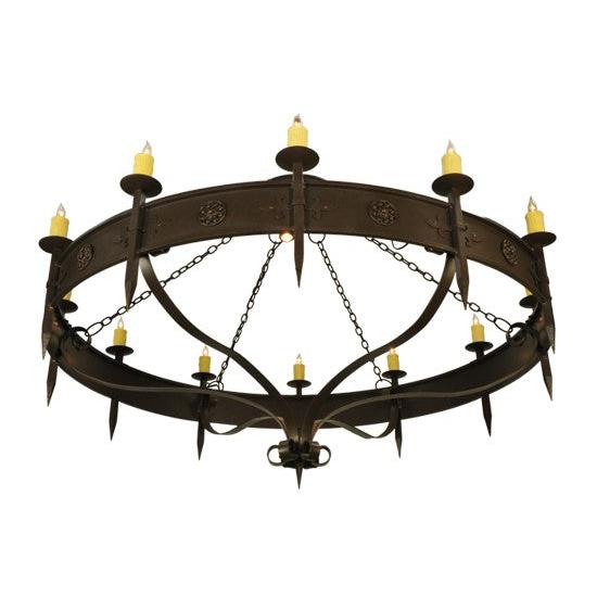 2nd Ave Lighting Warwick 72" 12 LT With Downlights Chandelier in Gilded Tobacco Finish