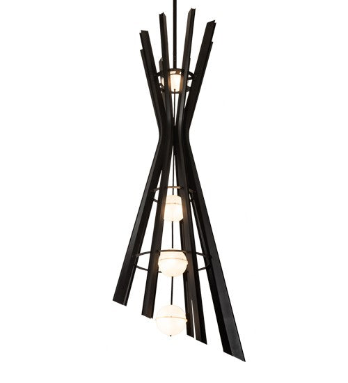 2nd Ave Lighting Willowbend 54" Wide Exes Pendant in Textured Black Finish