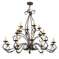 2nd Ave Lighting Windsor 54" Long 18 Light Oblong Chandelier in Cajun Spice Finish