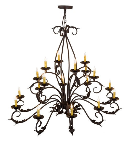 2nd Ave Lighting Windsor 54" Long 18 Light Oblong Chandelier in Cajun Spice Finish