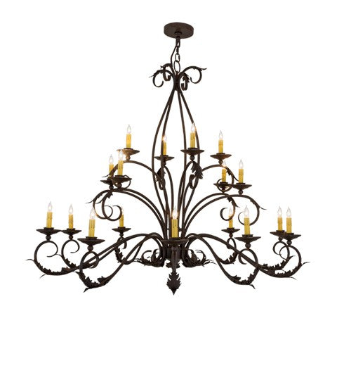 2nd Ave Lighting Windsor 54" Long 18 Light Oblong Chandelier in Cajun Spice Finish