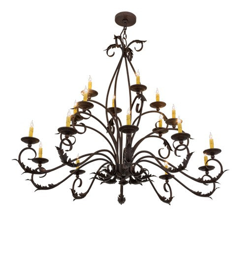 2nd Ave Lighting Windsor 54" Long 18 Light Oblong Chandelier in Cajun Spice Finish