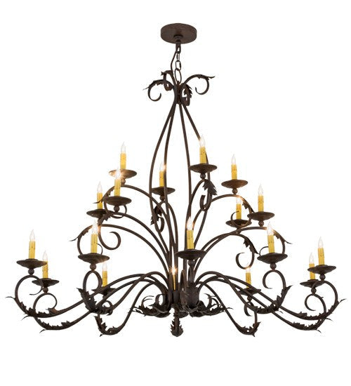 2nd Ave Lighting Windsor 54" Long 18 Light Oblong Chandelier in Cajun Spice Finish