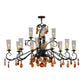 2nd Ave Lighting Windsor 62" Long 14 Light Oblong Chandelier in Chestnut Finish