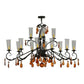 2nd Ave Lighting Windsor 62" Long 14 Light Oblong Chandelier in Chestnut Finish