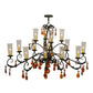 2nd Ave Lighting Windsor 62" Long 14 Light Oblong Chandelier in Chestnut Finish