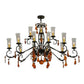 2nd Ave Lighting Windsor 62" Long 14 Light Oblong Chandelier in Chestnut Finish