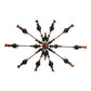 2nd Ave Lighting Windsor 62" Long 14 Light Oblong Chandelier in Chestnut Finish