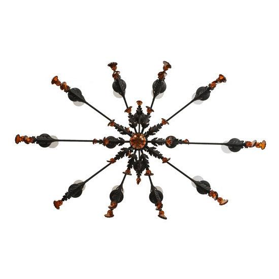 2nd Ave Lighting Windsor 62" Long 14 Light Oblong Chandelier in Chestnut Finish