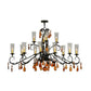 2nd Ave Lighting Windsor 62" Long 14 Light Oblong Chandelier in Chestnut Finish
