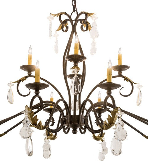 2nd Ave Lighting Windsor 64" Long 14 Light Oblong Chandelier in Golden Bronze Finish