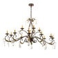 2nd Ave Lighting Windsor 64" Long 14 Light Oblong Chandelier in Golden Bronze Finish
