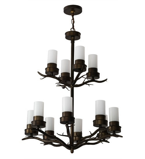 2nd Ave Lighting Winter Solstice 30" Wide 12 LT Chandelier in Antique Copper Finish