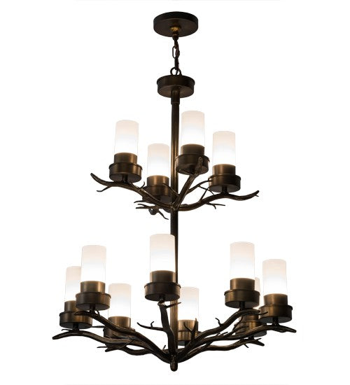 2nd Ave Lighting Winter Solstice 30" Wide 12 LT Chandelier in Antique Copper Finish