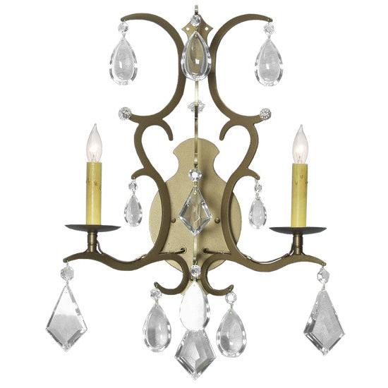 2nd Ave Lighting Yolanda 16" Wide 2 Light Wall Sconce in Black Hills Gold Finish