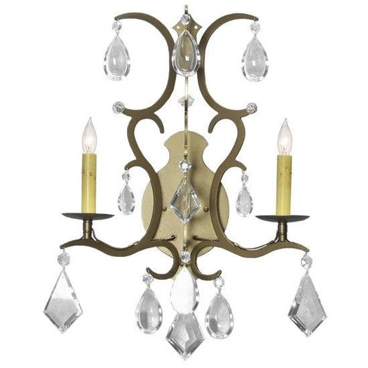 2nd Ave Lighting Yolanda 16" Wide 2 Light Wall Sconce in Black Hills Gold Finish