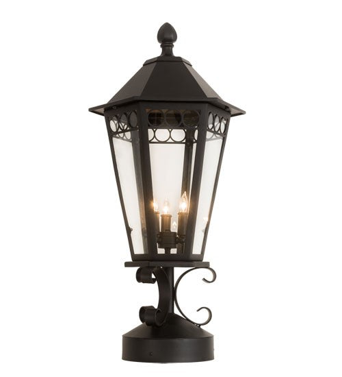 2nd Ave Lighting Yorkshire 14" Lantern Post Mount in Textured Black Finish