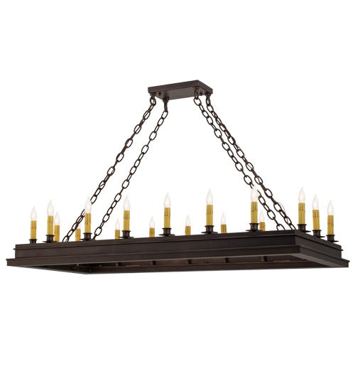 2nd Ave Lighting Yosemite 48" Long 18 LT Oblong Chandelier in Mahogany Bronze
