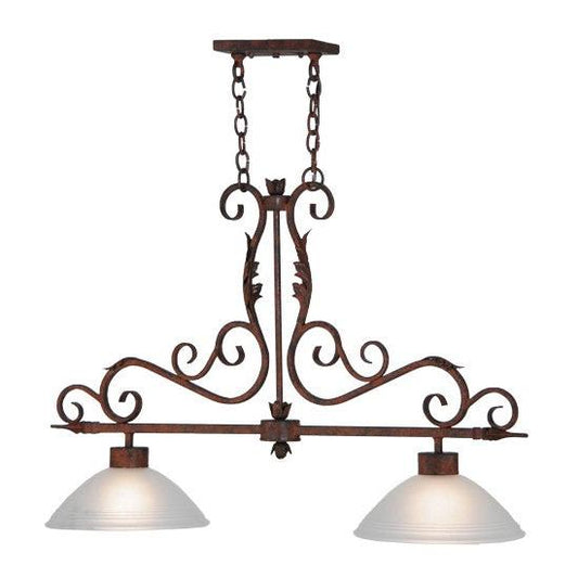 2nd Ave Lighting Zamora 40" Long 2 LT Island Pendant in Rusty Nail Finish