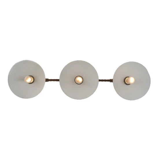 2nd Ave Lighting Zamora 49" 3-Light E26 Base White Scavo Glass Shade Antique Rust Island Pendant Light