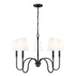 Z-Lite Jisele 30" 5-Light Matte Black Steel Frame White Linen Shade Chandelier