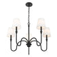 Z-Lite Jisele 30" 5-Light Matte Black Steel Frame White Linen Shade Chandelier