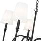 Z-Lite Jisele 30" 5-Light Matte Black Steel Frame White Linen Shade Chandelier