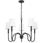 Z-Lite Jisele 30" 5-Light Matte Black Steel Frame White Linen Shade Chandelier