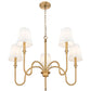 Z-Lite Jisele 30" 5-Light Rubbed Brass Steel Frame White Linen Shade Chandelier