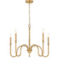 Z-Lite Jisele 30" 5-Light Rubbed Brass Steel Frame White Linen Shade Chandelier