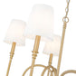 Z-Lite Jisele 30" 5-Light Rubbed Brass Steel Frame White Linen Shade Chandelier