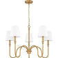 Z-Lite Jisele 30" 5-Light Rubbed Brass Steel Frame White Linen Shade Chandelier