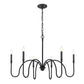 Z-Lite Jisele 42" 6-Light Matte Black Steel Frame White Linen Shade Chandelier
