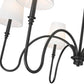 Z-Lite Jisele 42" 6-Light Matte Black Steel Frame White Linen Shade Chandelier