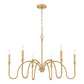 Z-Lite Jisele 42" 6-Light Rubbed Brass Steel Frame White Linen Shade Chandelier