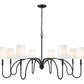 Z-Lite Jisele 59" 8-Light Matte Black Steel Frame White Linen Shade Chandelier