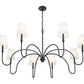 Z-Lite Jisele 59" 8-Light Matte Black Steel Frame White Linen Shade Chandelier