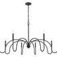 Z-Lite Jisele 59" 8-Light Matte Black Steel Frame White Linen Shade Chandelier