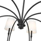 Z-Lite Jisele 59" 8-Light Matte Black Steel Frame White Linen Shade Chandelier