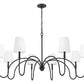 Z-Lite Jisele 59" 8-Light Matte Black Steel Frame White Linen Shade Chandelier