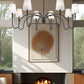 Z-Lite Jisele 59" 8-Light Matte Black Steel Frame White Linen Shade Chandelier