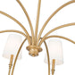 Z-Lite Jisele 59" 8-Light Rubbed Brass Steel Frame White Linen Shade Chandelier