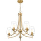 Z-Lite Joliet 25" 5-Light Burnished Brass Steel Frame Clear Glass Shade Chandelier