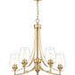 Z-Lite Joliet 25" 5-Light Burnished Brass Steel Frame Clear Glass Shade Chandelier